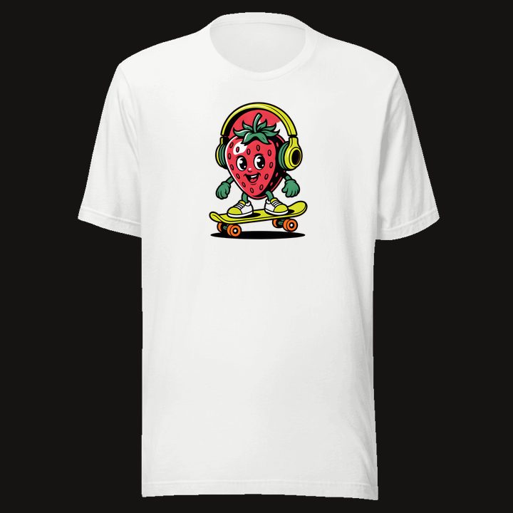 Skate Berry Red design on a white tee