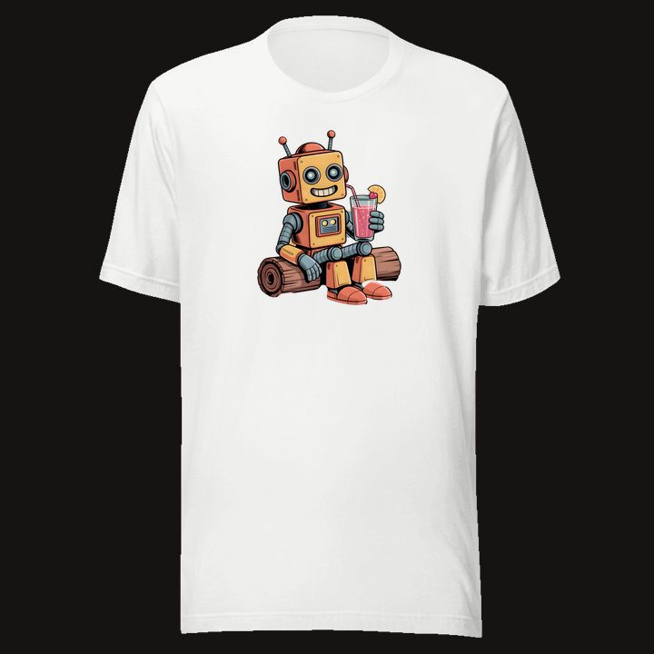 Lemonade Bot design on a white tee