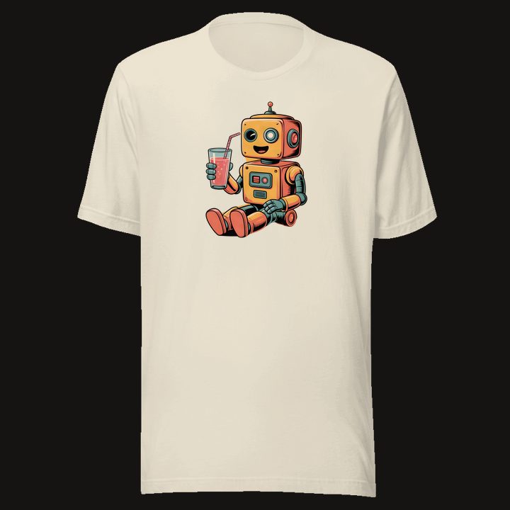 Beach Bot design on a natural tee