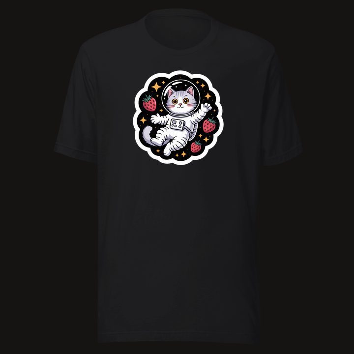 Astro Cat design on a black tee